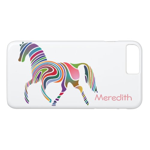 Rainbow colored girly magical horse iPhone 8 plus7 plus case