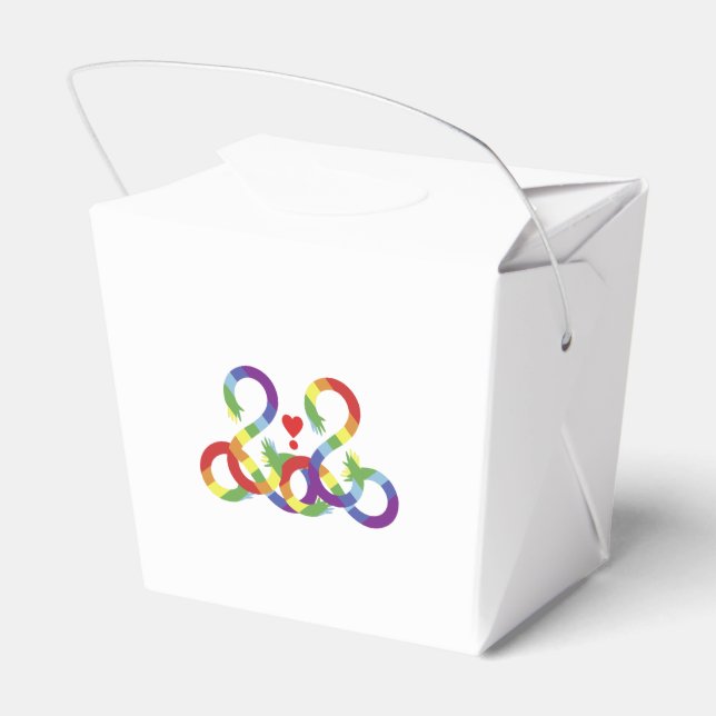 Rainbow, colored hands favor boxes (Back Side)