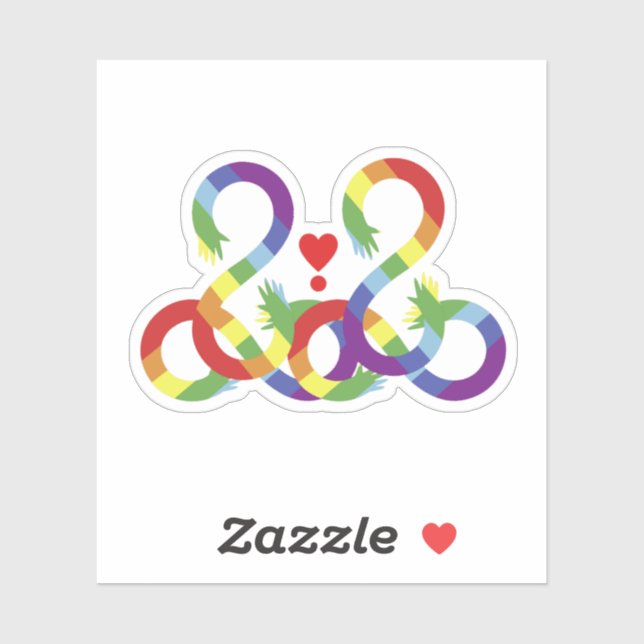 Rainbow, colored hands sticker (Sheet)