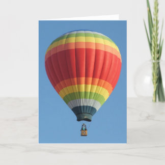 Rainbow colored Hot air balloon Card
