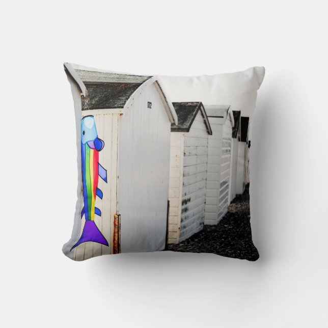 Rainbow Colored Kite Throw Pillow (Front)