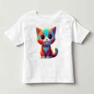 Rainbow Colored Kitten Cartoon Design-68677 Toddler T-shirt