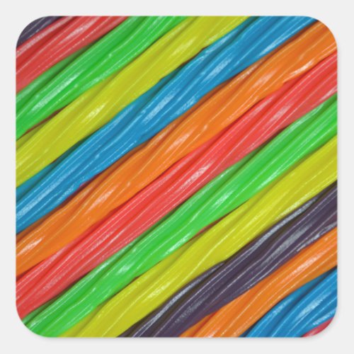 Rainbow colored licorice print sticker