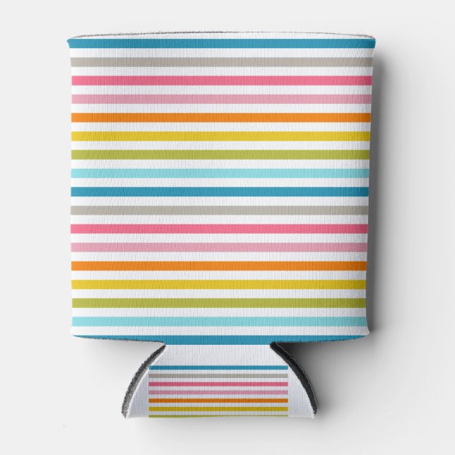Rainbow. Colored lines. Funny colors Can Cooler (Front)