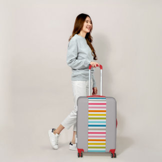Rainbow. Colored lines. Funny colors Luggage