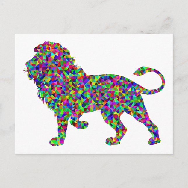 Rainbow Colored Lion Prismatic Art Postcard (Front)