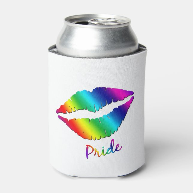 Rainbow Colored Lips Can Cooler (Can Front)