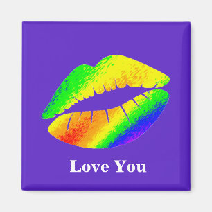 Rainbow Colored Lips Magnet
