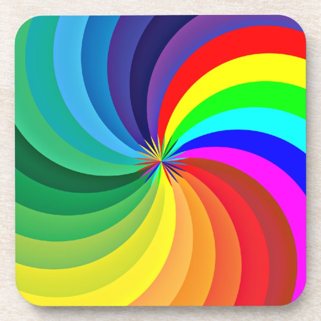 Rainbow Colored Mandala-46556 Beverage Coaster (Front)