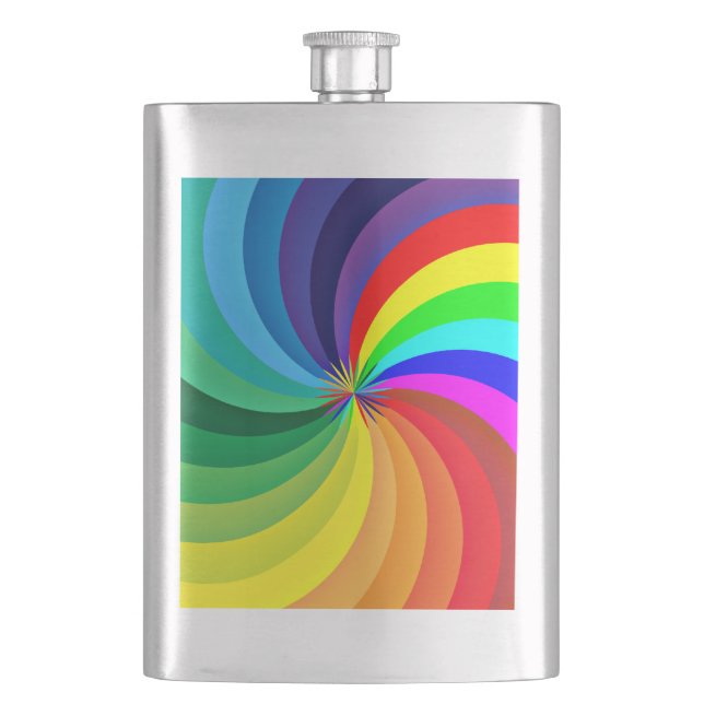 Rainbow Colored Mandala-46556 Flask (Front)