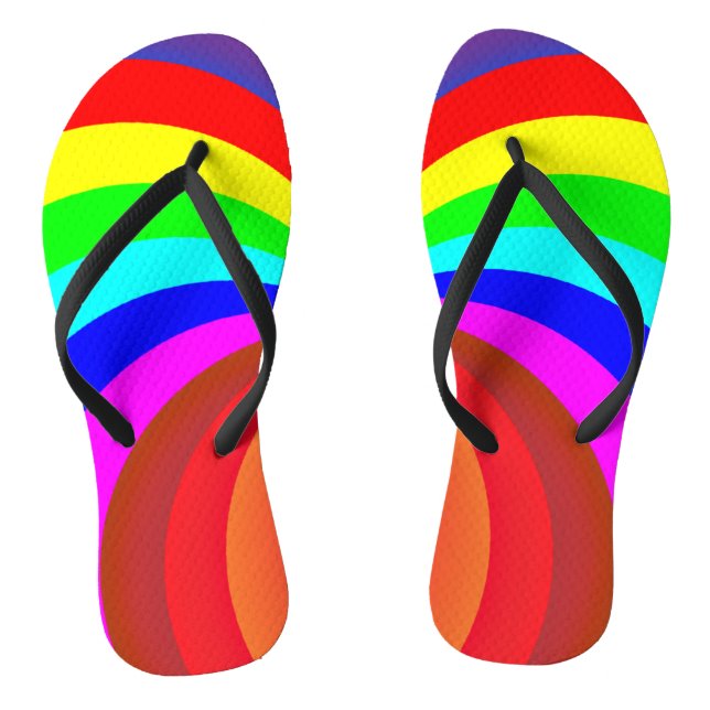 Rainbow Colored Mandala-46556 Flip Flops (Footbed)