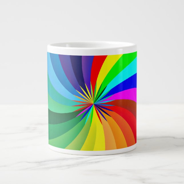 Rainbow Colored Mandala-46556 Giant Coffee Mug (Front)