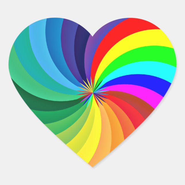 Rainbow Colored Mandala-46556 Heart Sticker (Front)