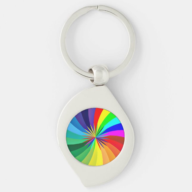 Rainbow Colored Mandala-46556 Keychain (Front)