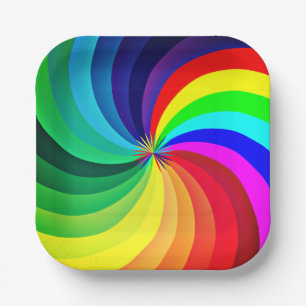 Rainbow Colored Mandala-46556 Paper Plates