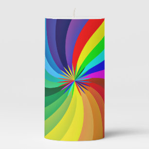 Rainbow Colored Mandala-46556 Pillar Candle