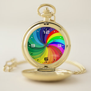Rainbow Colored Mandala-46556 Pocket Watch