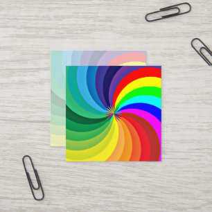 Rainbow Colored Mandala-46556 Square Business Card