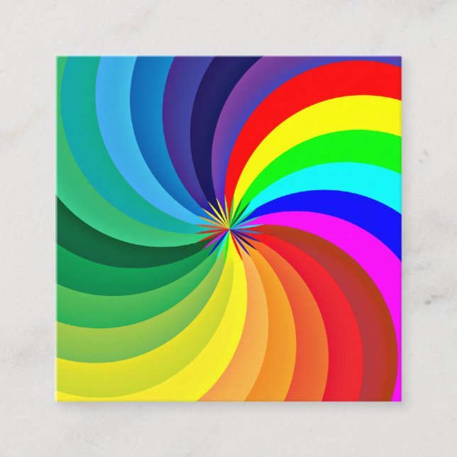 Rainbow Colored Mandala-46556 Square Business Card (Front)