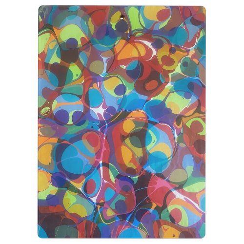 Rainbow colored modern marbling Party pattern Clipboard