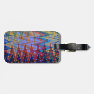 Rainbow colored Modern Marbling Swoon pattern Luggage Tag