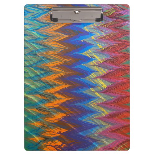 Rainbow colored modern marbling Vertigo pattern Clipboard