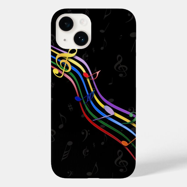 Rainbow Colored Music Case-Mate iPhone Case (Back)