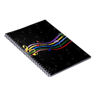 Rainbow Colored Music Notes Notebook