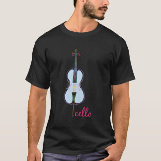 Rainbow Colored Musical Cello Hoodie T-Shirt