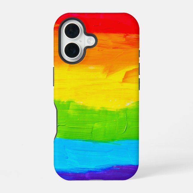 Rainbow Colored Paint Strokes Iphone Case (Back)