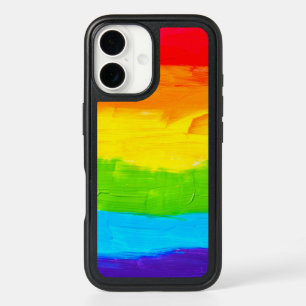 Rainbow Colored Paint Strokes iPhone 16 Case