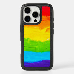 Rainbow Colored Paint Strokes iPhone 16 Pro Case