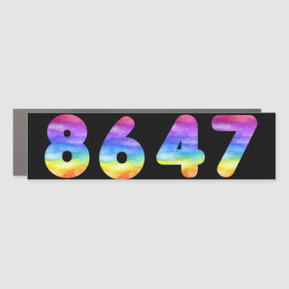 RAINBOW COLORED PATRIOTIC ANTI-TRUMP NUMBERS CAR MAGNET