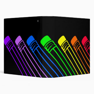 Rainbow Colored Pencils Designed Binder