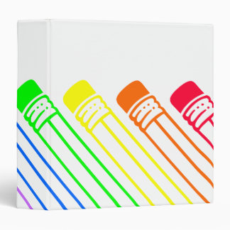 Rainbow Colored Pencils Designed Binder