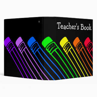 Rainbow Colored Pencils Designed Binder