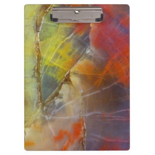 Rainbow Colored Petrified Wood Clipboard