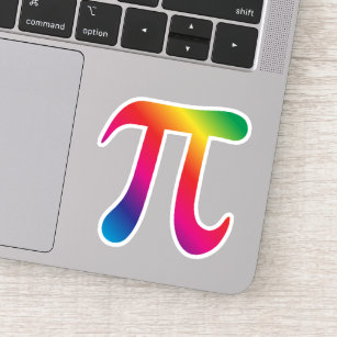 Rainbow colored pi symbol sticker