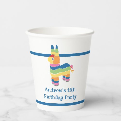 Rainbow Colored Pinata Birthday Party Paper Cups