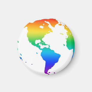Rainbow colored planet earth magnet