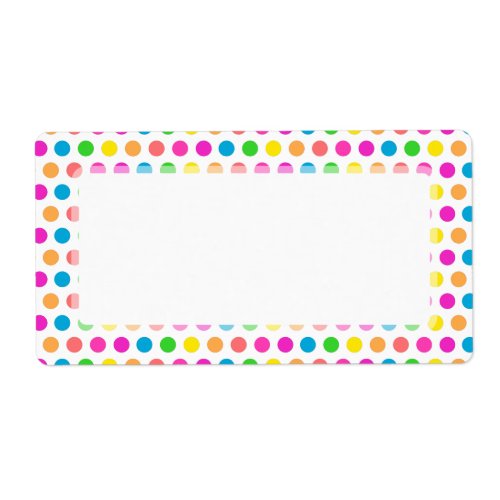 Rainbow Colored Polka Dots Fun Happy Pattern Label