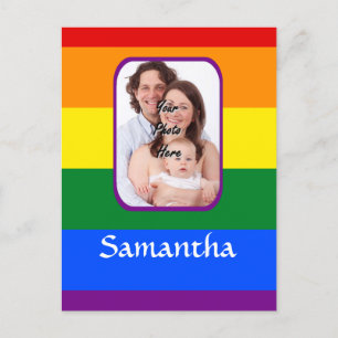 Rainbow colored postcard