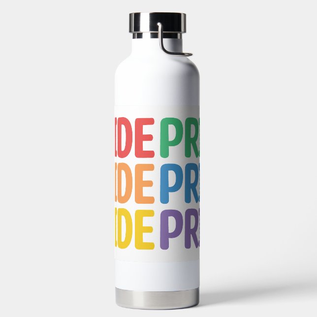RAINBOW COLORED PRIDE SAYING WATER BOTTLE (Left)
