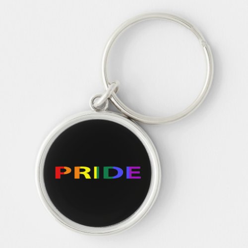 Rainbow Colored Pride Word Keychain