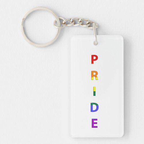 Rainbow Colored Pride Word Keychain