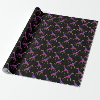 Rainbow Colored  Psychedelic Giraffes Wrapping Paper