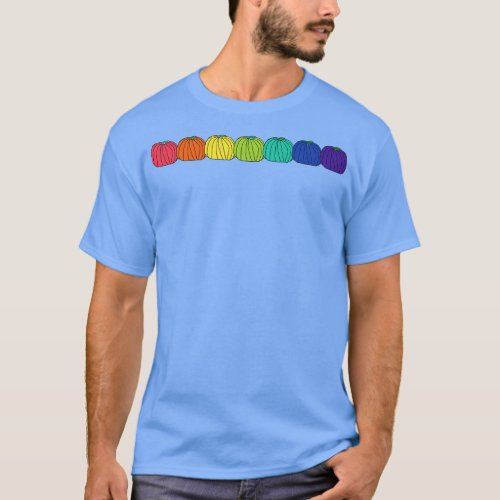 Rainbow Colored Pumpkin Row T_Shirt