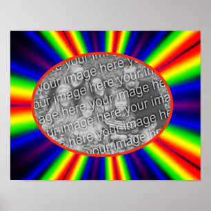 Rainbow Colored Rays Frame Create Your Own Photo Poster