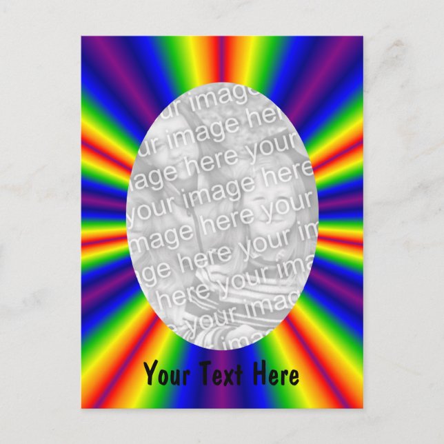 Rainbow Colored Rays Photo Postcard (Front)
