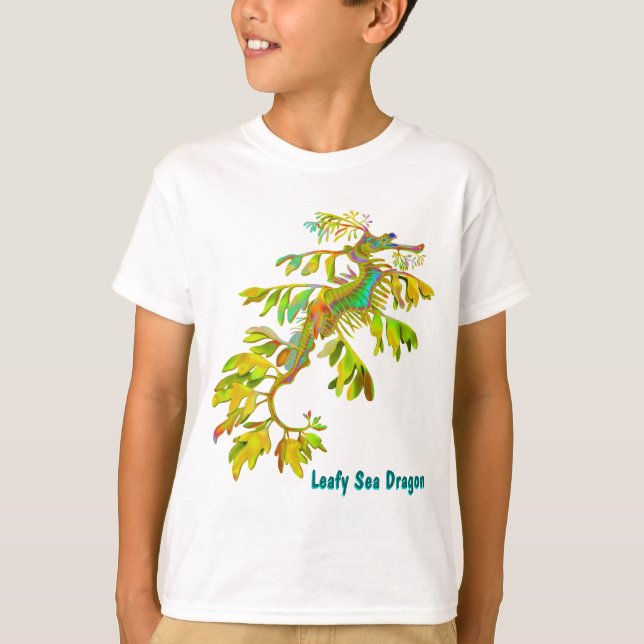 Rainbow Colored Sea Dragon Kids T-Shirt (Front)